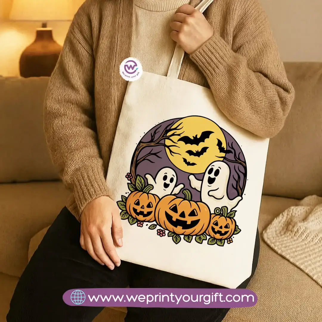 Halloween Canvas Tote Bag – Spooky Egyptian-Inspired Designs | Heavy Canvas Fabric - WE PRINT