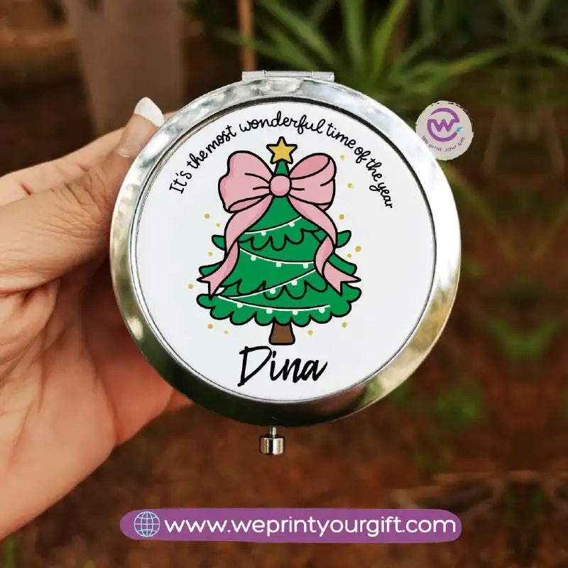 Personalized Compact Makeup Mirror | Christmas - WE PRINT