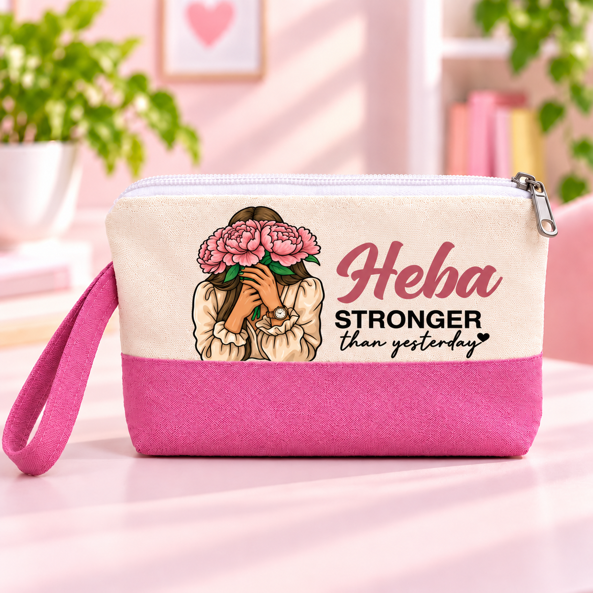 Digital Art Two-Tone Canvas Pencil Case & Makeup Pouch | With Side Handle