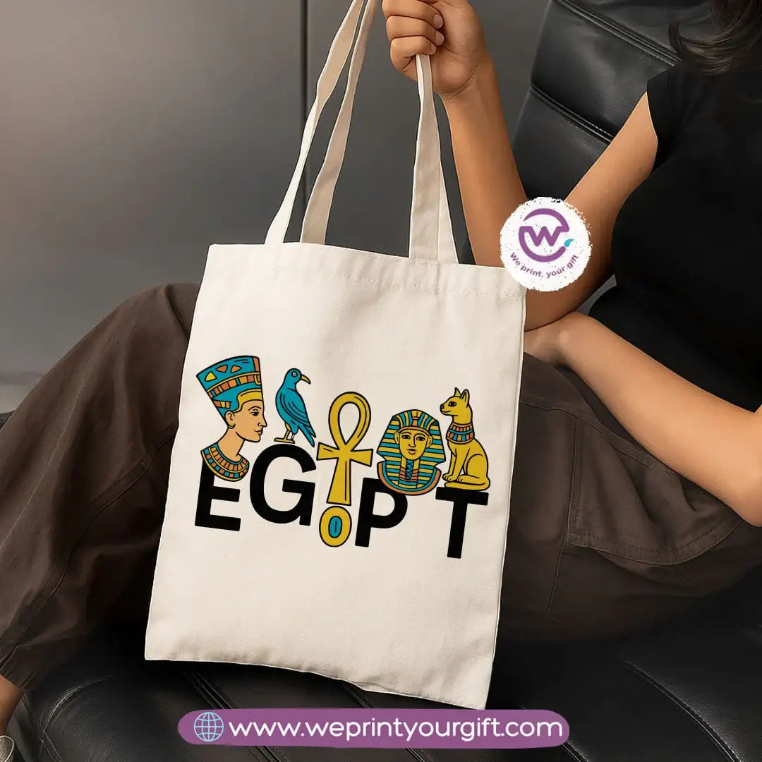 Ancient Egyptian Heritage Canvas Tote Bag – Premium Heavy Fabric - WE PRINT