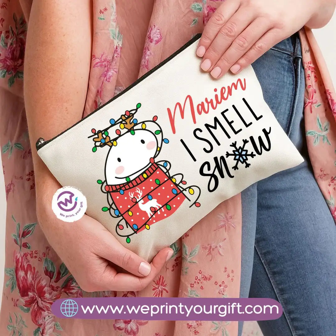 Christmas Makeup Bag & Pencil Case – Premium Cotton Pouch (23×17 cm) - WE PRINT