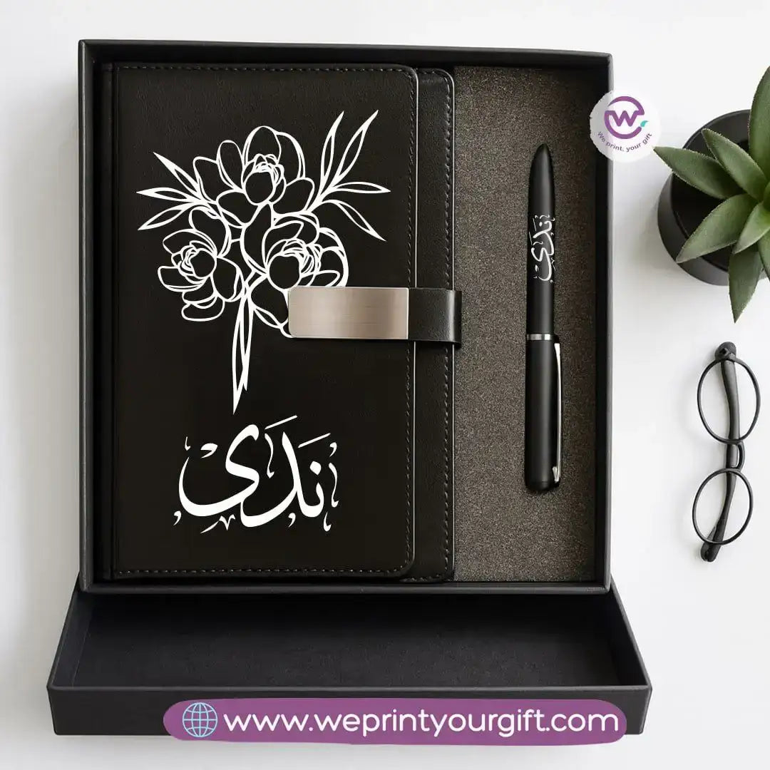 Personalized One Line Art Gift Box – Custom Name Notebook & Engraved Pen - WE PRINT