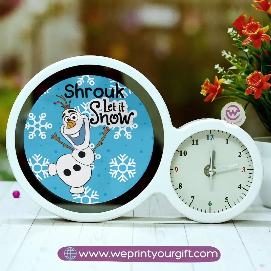Round Magic Mirror with Clock – Christmas Edition - WE PRINT
