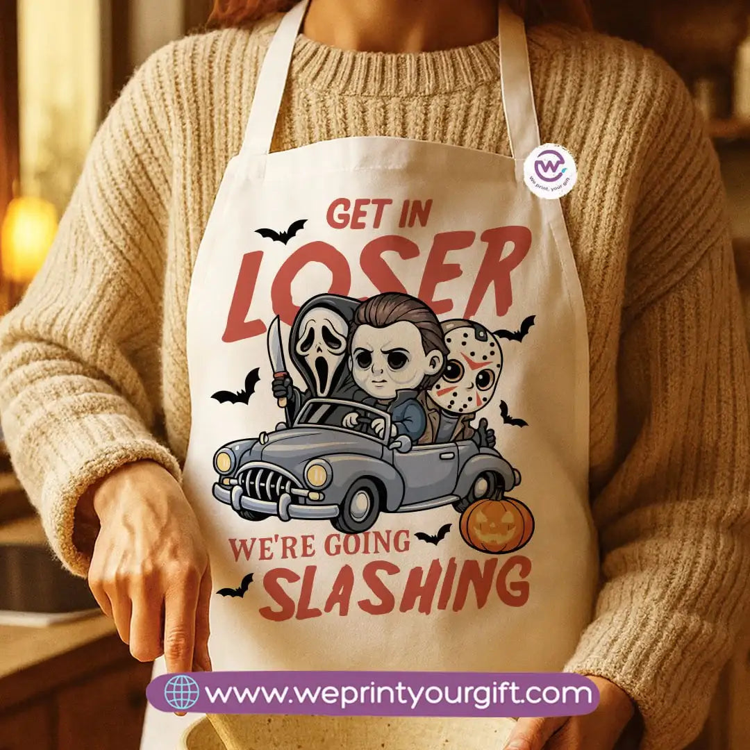 Spooky Halloween Apron – Custom Heavy Cotton Kitchen Apron with Front Pocket - WE PRINT