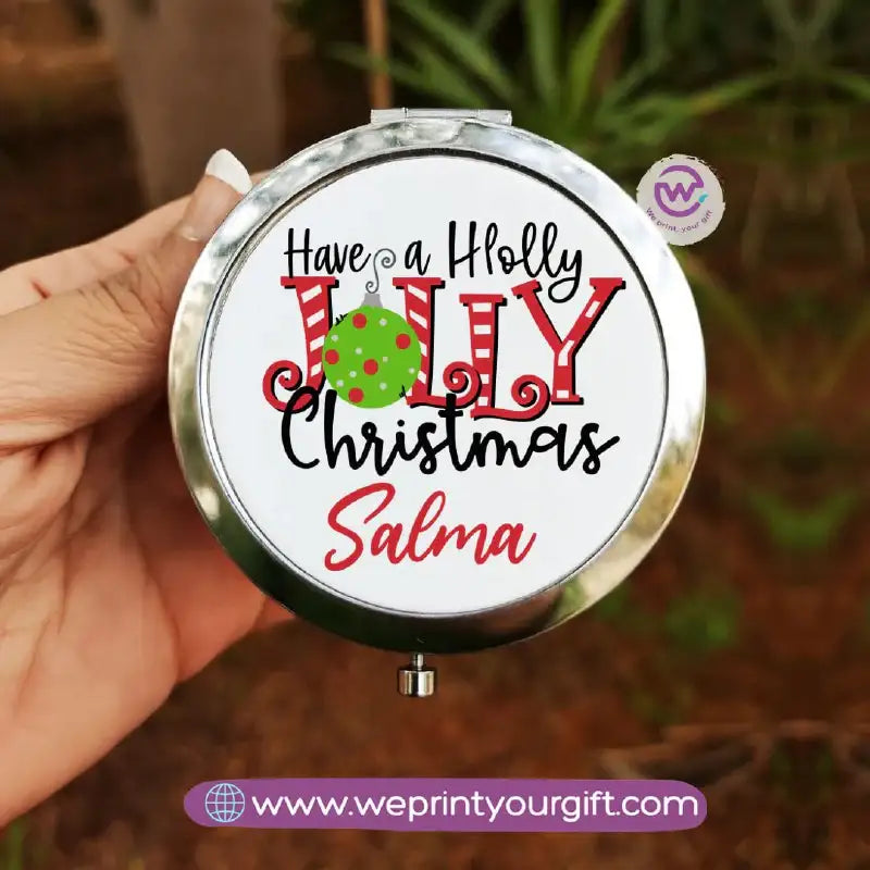 Personalized Compact Makeup Mirror | Christmas - WE PRINT