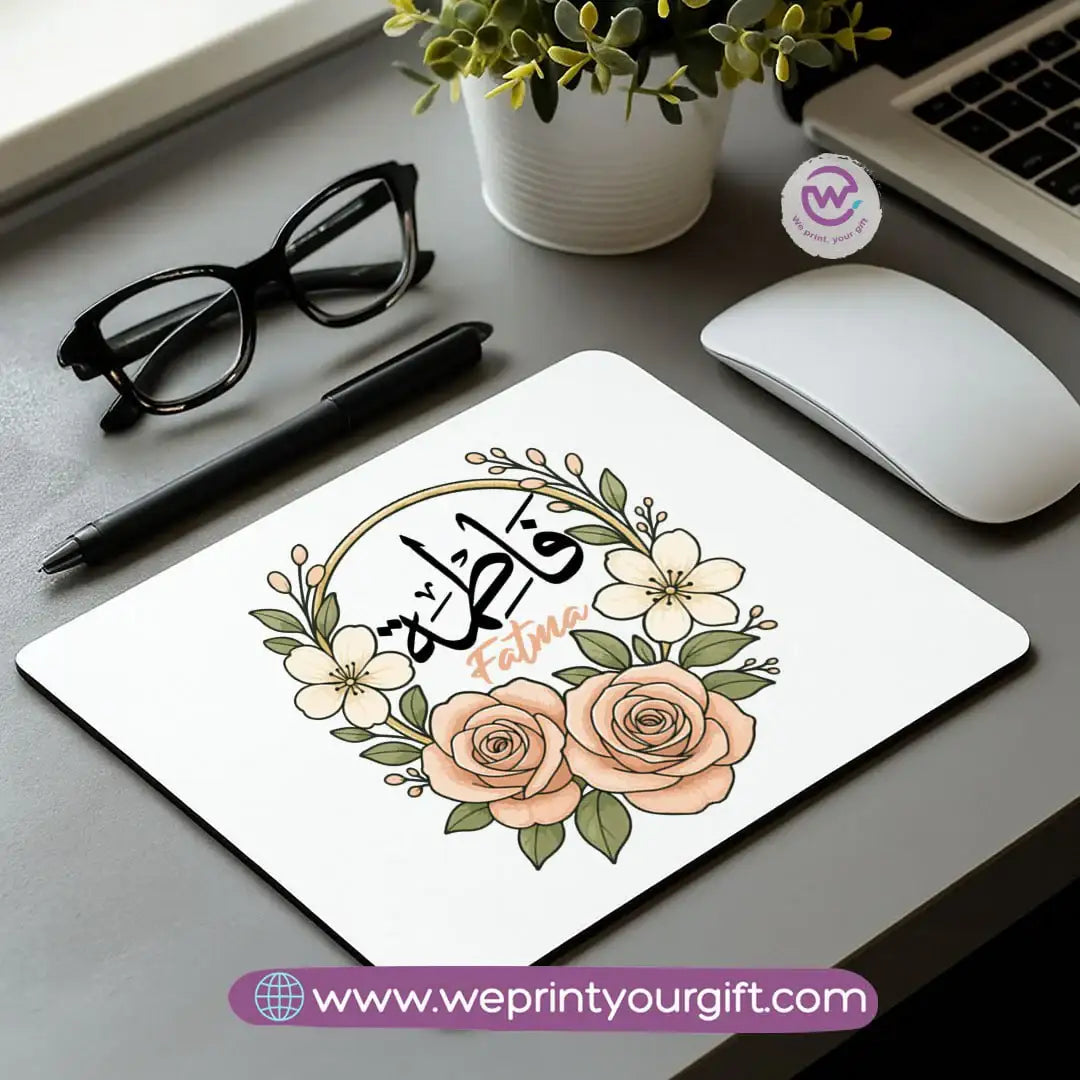 Personalized Mouse Pad with Name – Floral Design - WE PRINT
