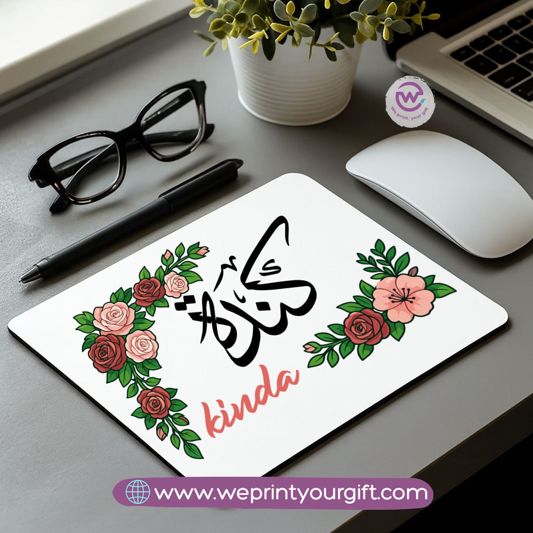 Personalized Mouse Pad with Name – Floral Design