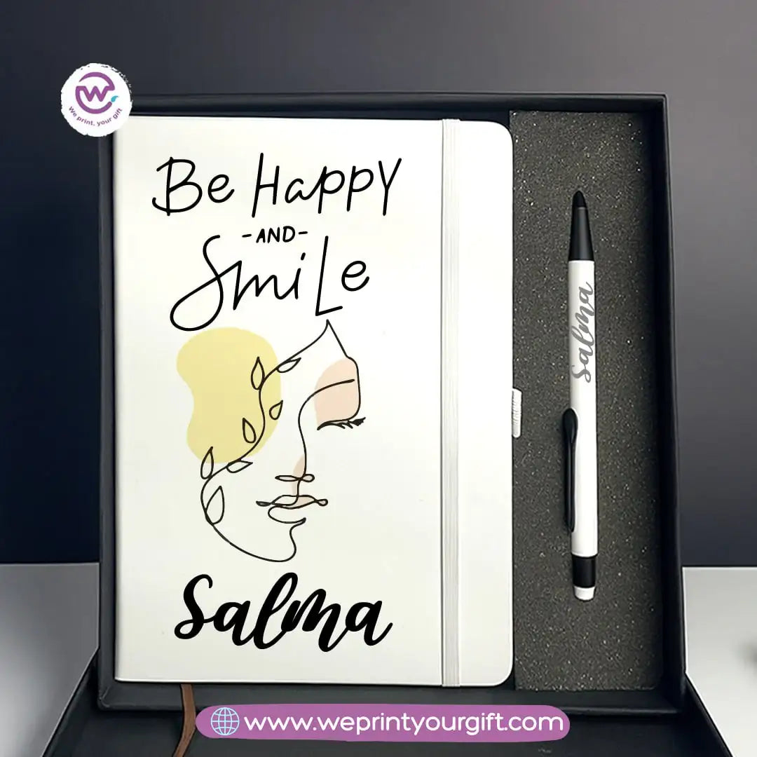One Line Art Personalized Gift Box – Custom Notebook & Engraved Pen Set - WE PRINT