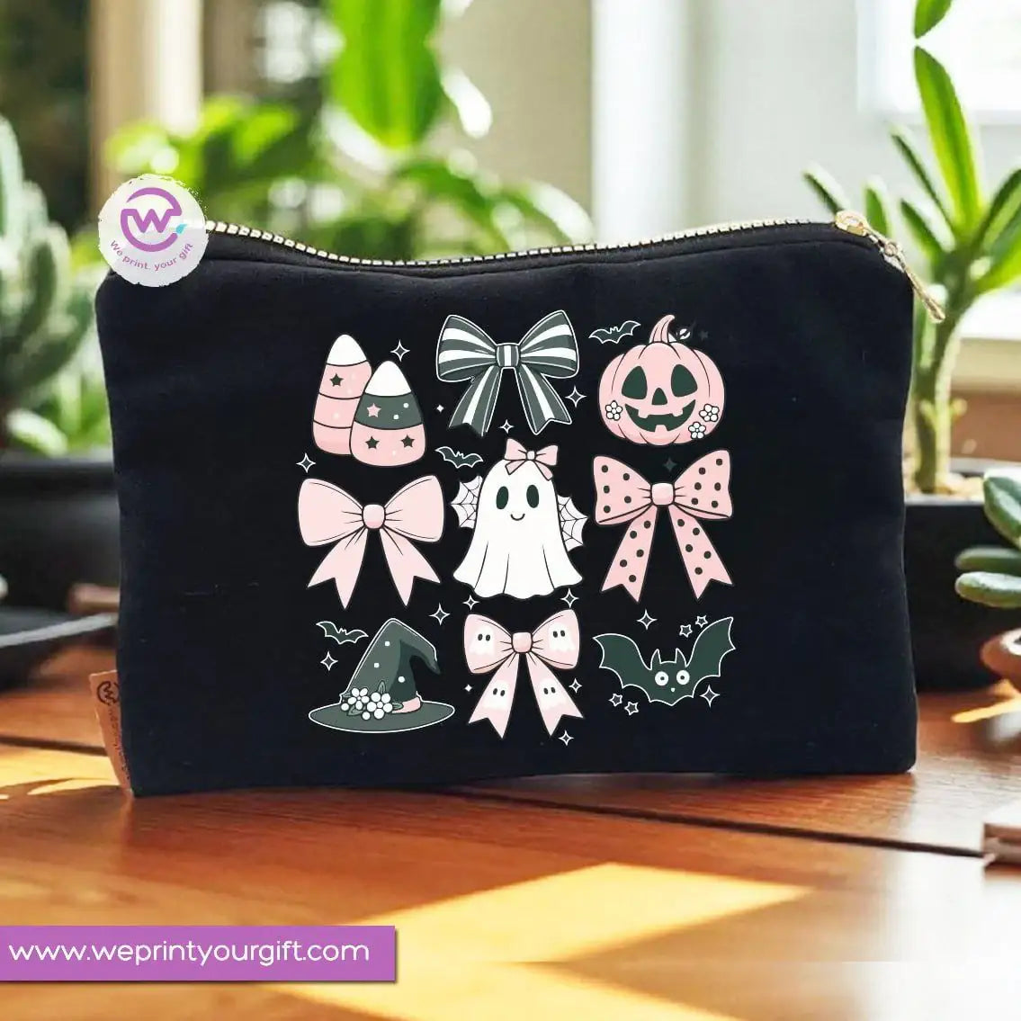 Halloween Makeup Bag & Pencil Case โ Spooky Cotton Pouch with Fun Designs - WE PRINT