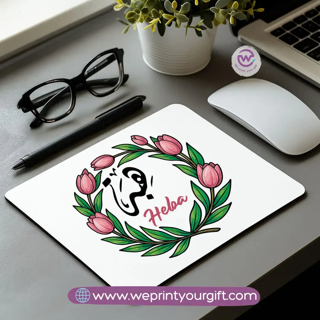 Personalized Mouse Pad with Name – Floral Design - WE PRINT