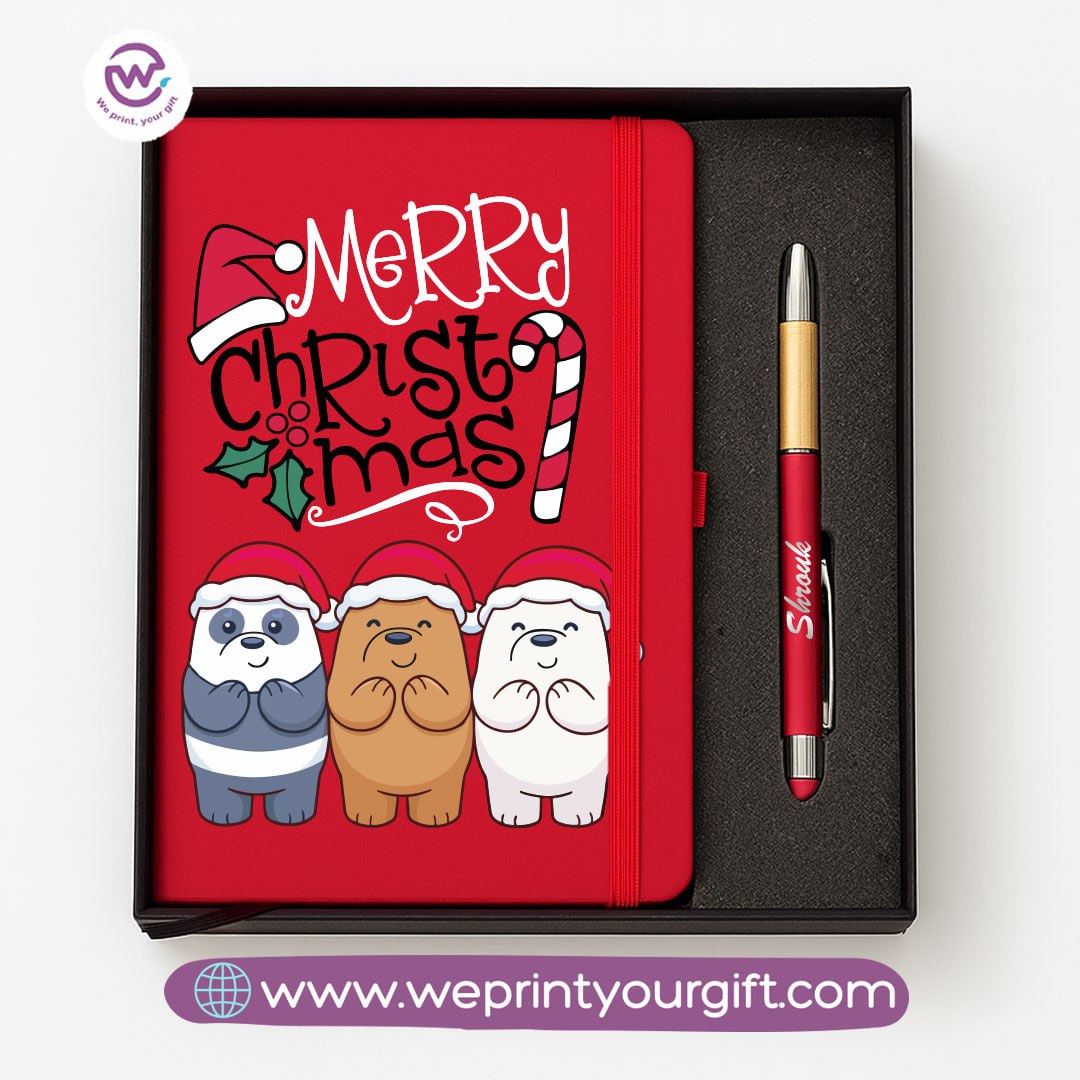 Cute Bears Personalized Notebook & Engraved Pen Gift Box