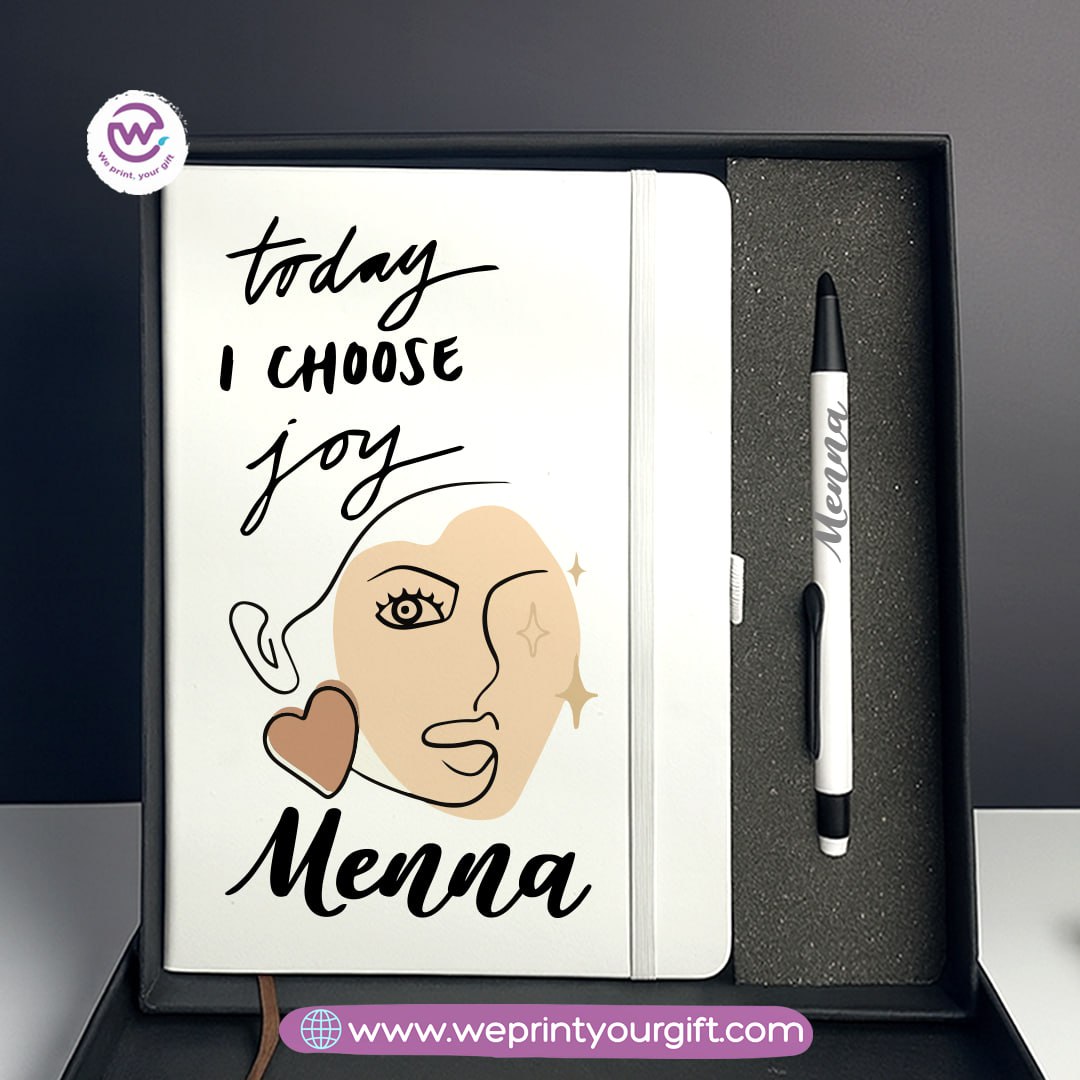 One Line Art Personalized Gift Box – Custom Notebook & Engraved Pen Set