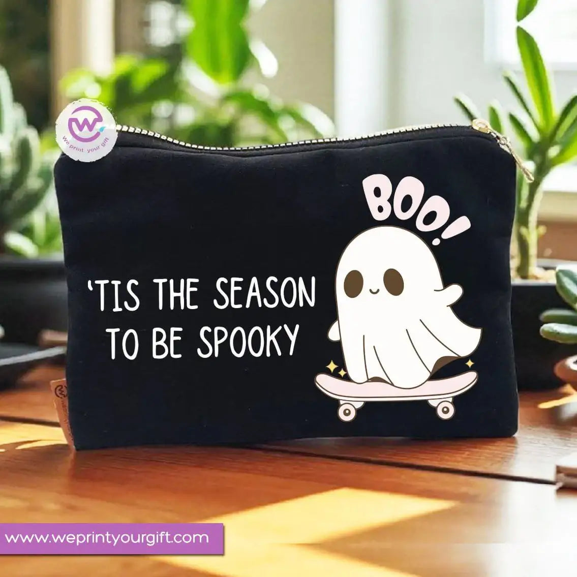 Halloween Makeup Bag & Pencil Case โ Spooky Cotton Pouch with Fun Designs - WE PRINT