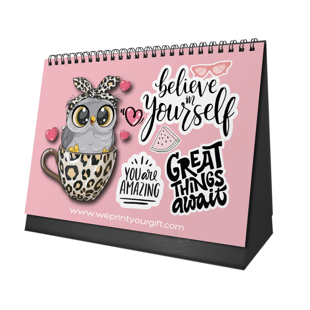 Cute Owl Desk Calendar 2026