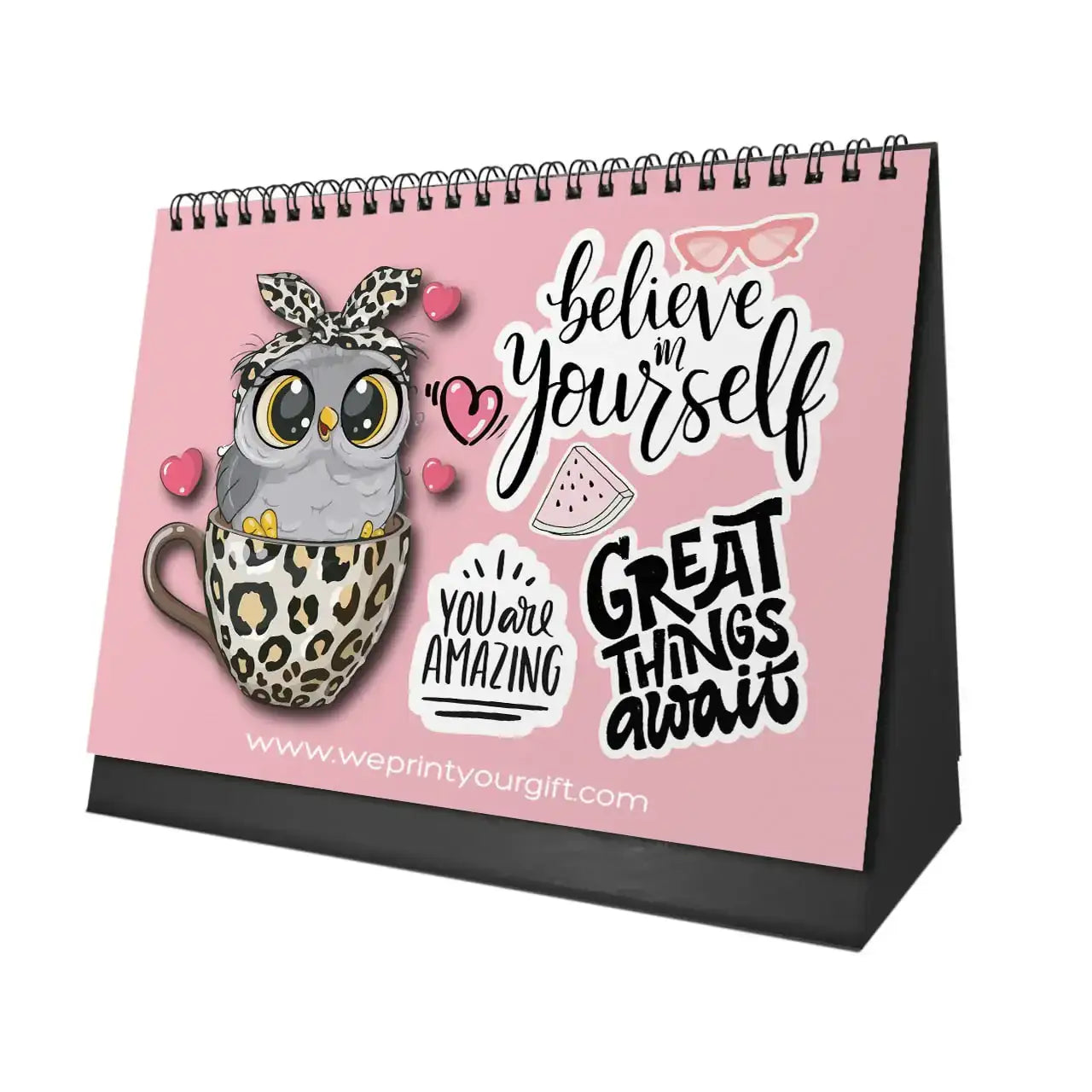 Cute Owl Desk Calendar 2026 - WE PRINT