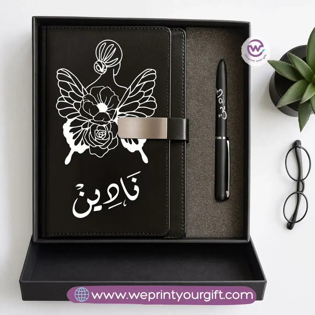 Personalized One Line Art Gift Box – Custom Name Notebook & Engraved Pen - WE PRINT