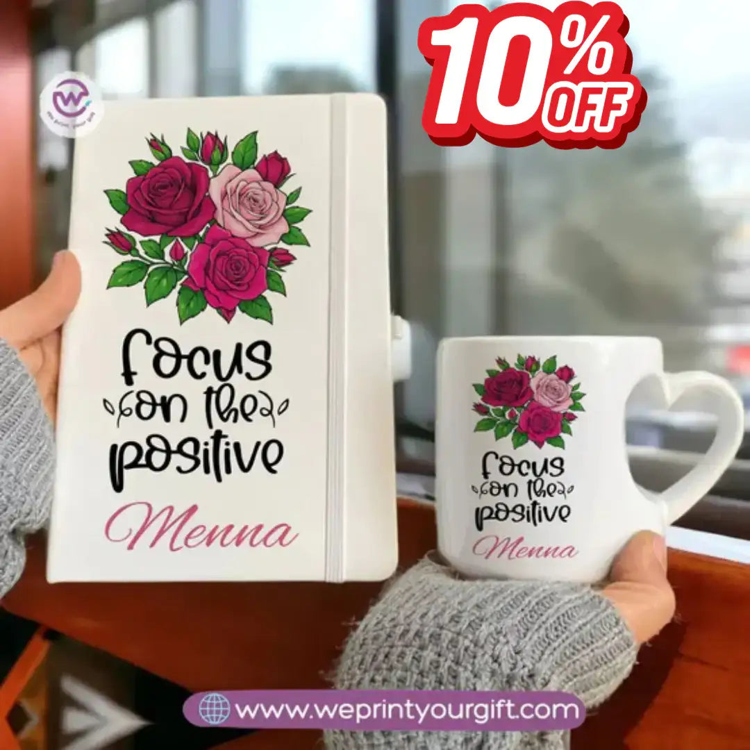 Motivation Set ( Heart handle mug +Notebook) - WE PRINT