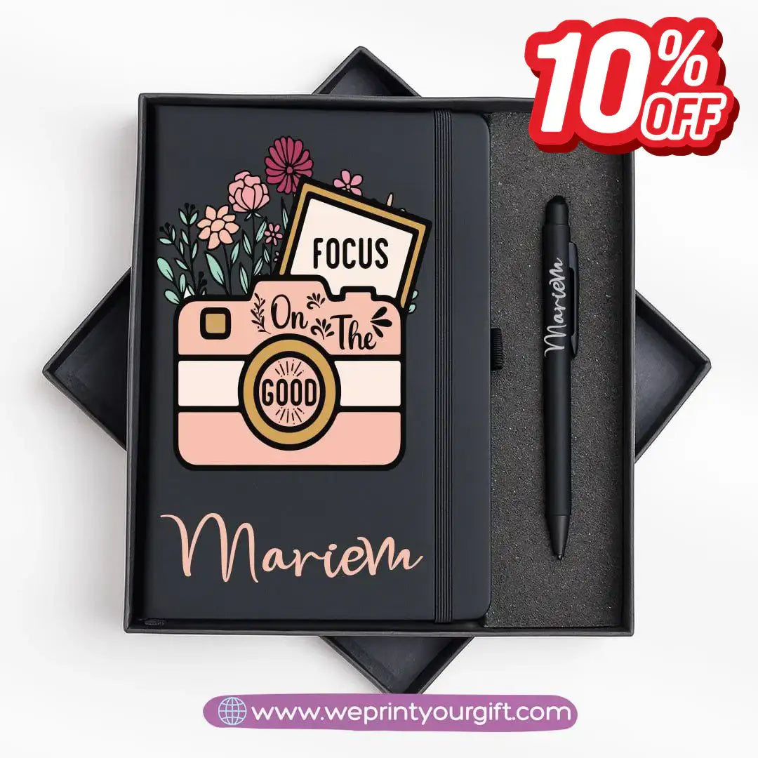 Retro Motivational Personalized Notebook & Metal Pen Gift Box - WE PRINT