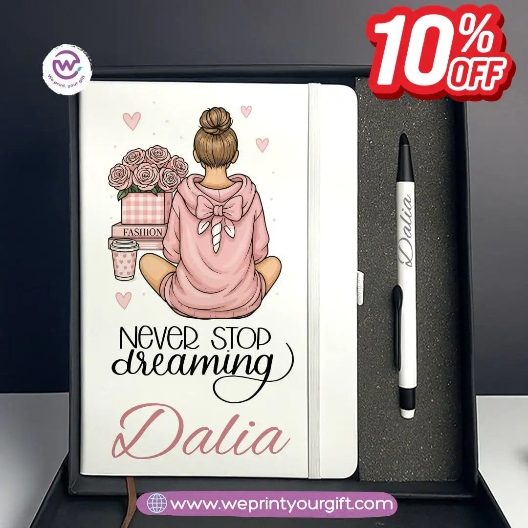 Digital Art Motivational Gift Box – Personalized Notebook & Engraved Pen - WE PRINT
