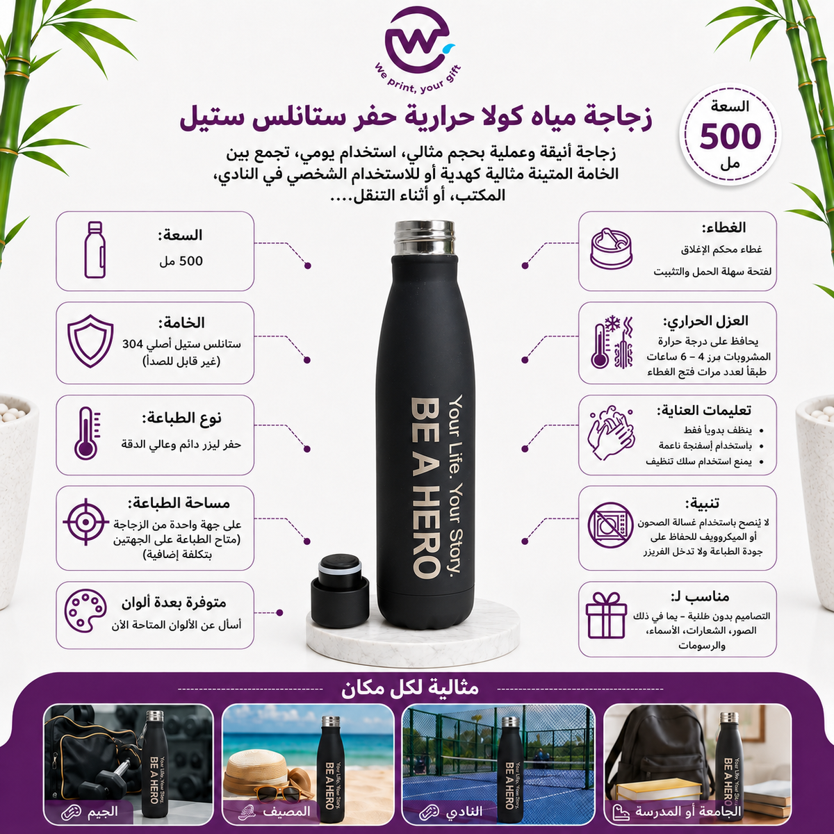 Black Thermal Water Flask- Buy 2 Get 1 Free