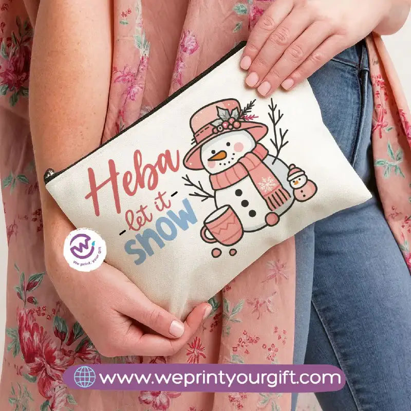 Christmas Makeup Bag & Pencil Case – Premium Cotton Pouch (23×17 cm) - WE PRINT