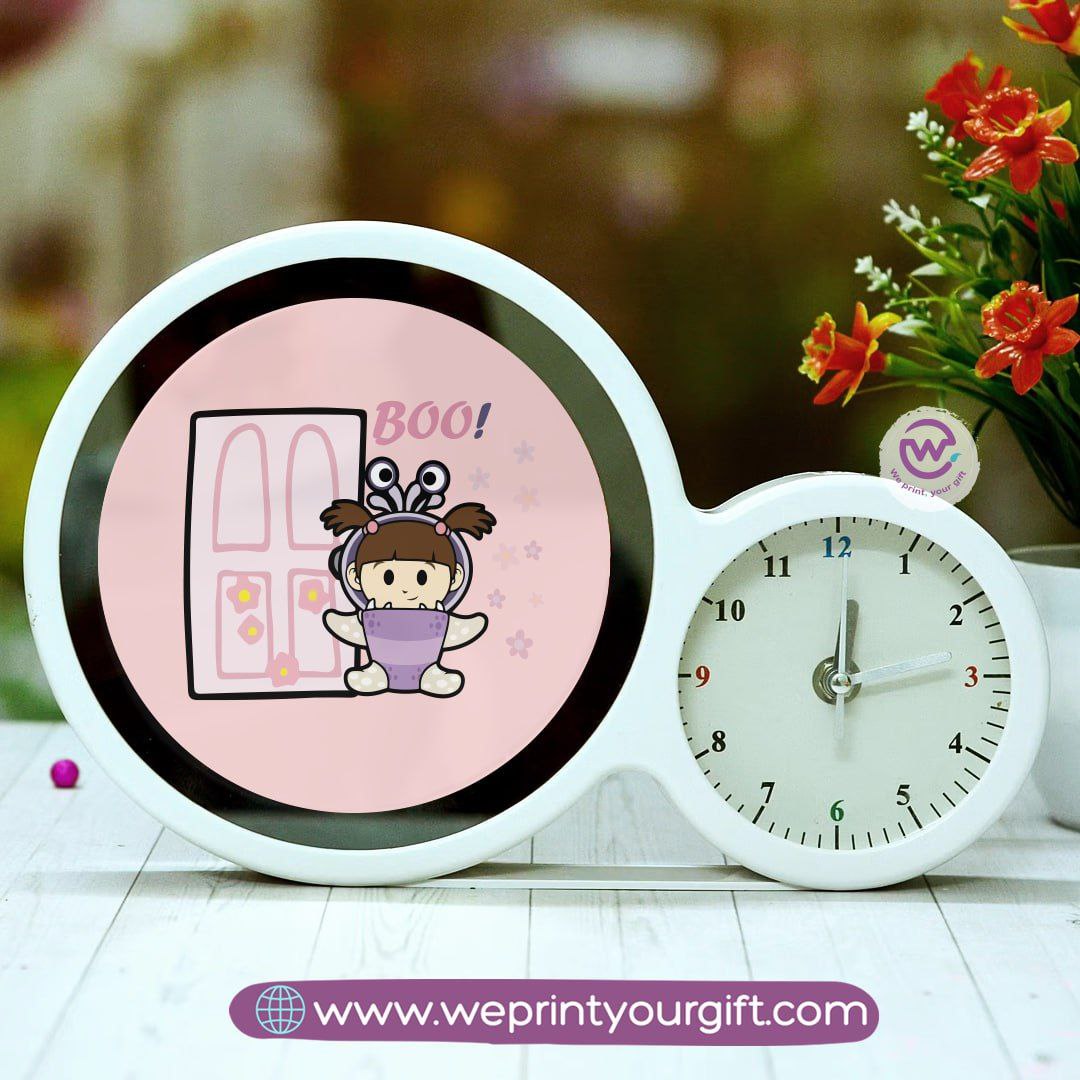 Round Magic Mirror with Clock – Monsters Inc Edition