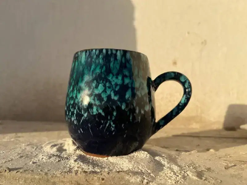 Black & Green Galaxy Pottery Mug – 400 ml - Customization Options - WE PRINT