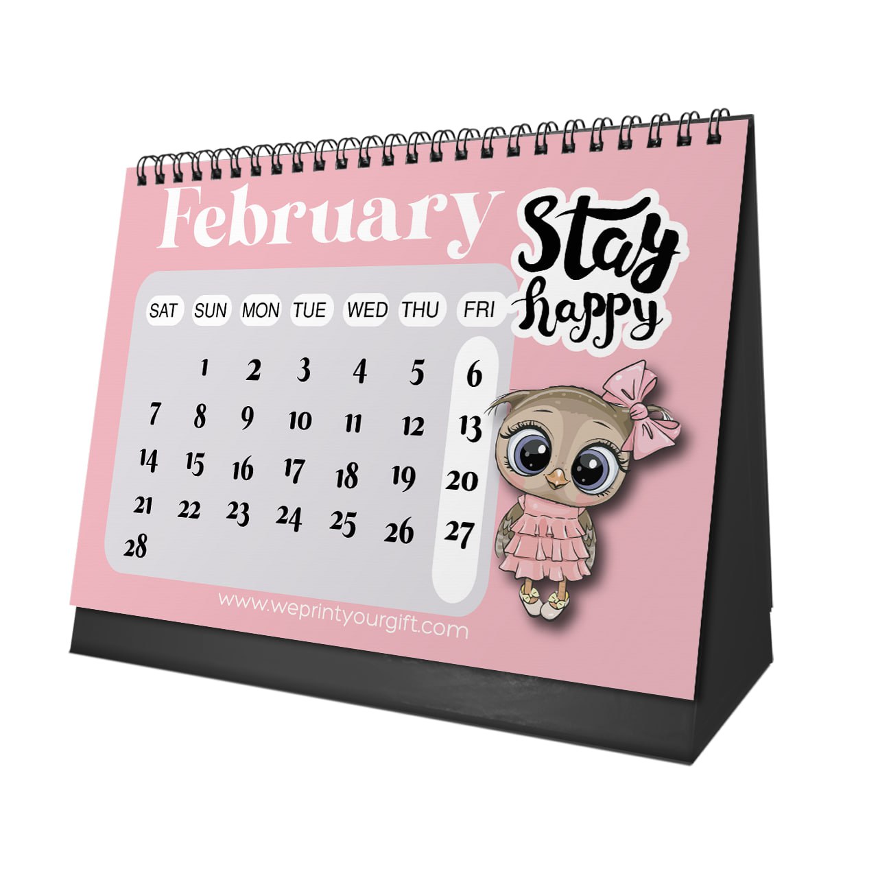 Cute Owl Desk Calendar 2026