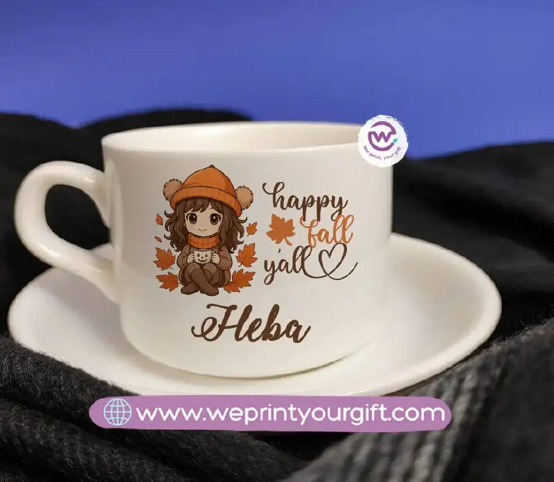 Personalized Coffee Cup with Saucer – One Art Design Collection - WE PRINT