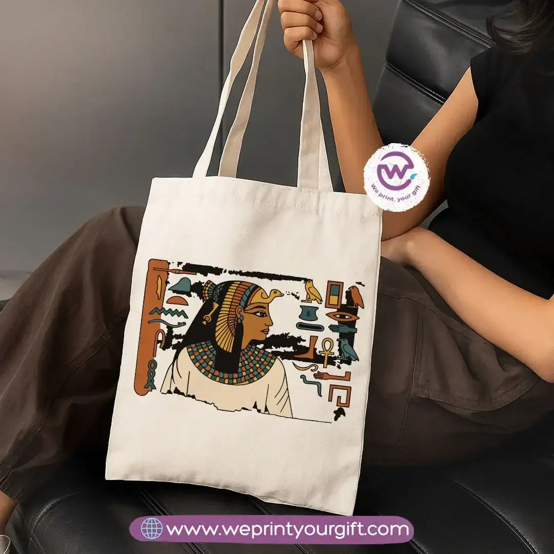 Ancient Egyptian Heritage Canvas Tote Bag – Premium Heavy Fabric - WE PRINT