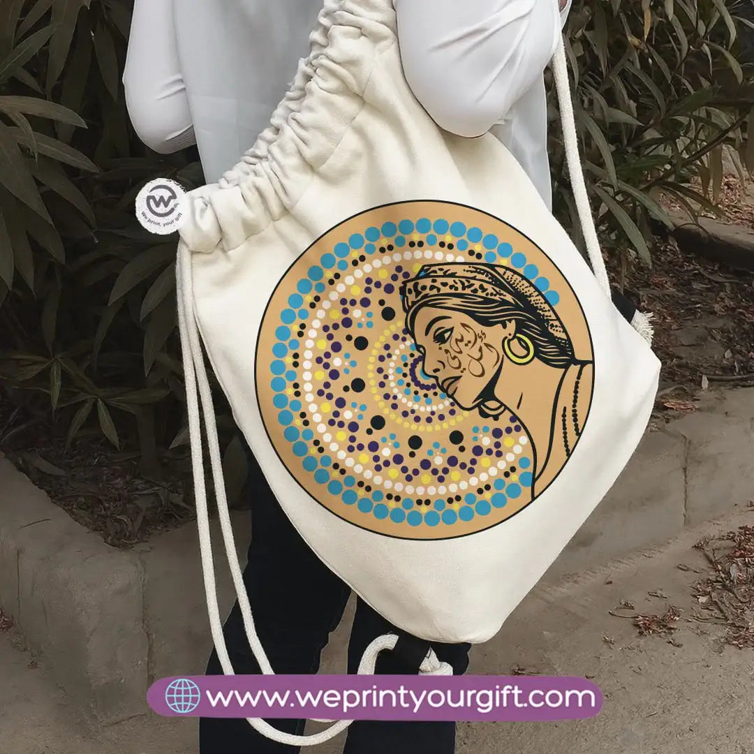 Fairuz-Inspired Drawstring Backpack – Artistic Designs Inspired by Timeless Songs - WE PRINT