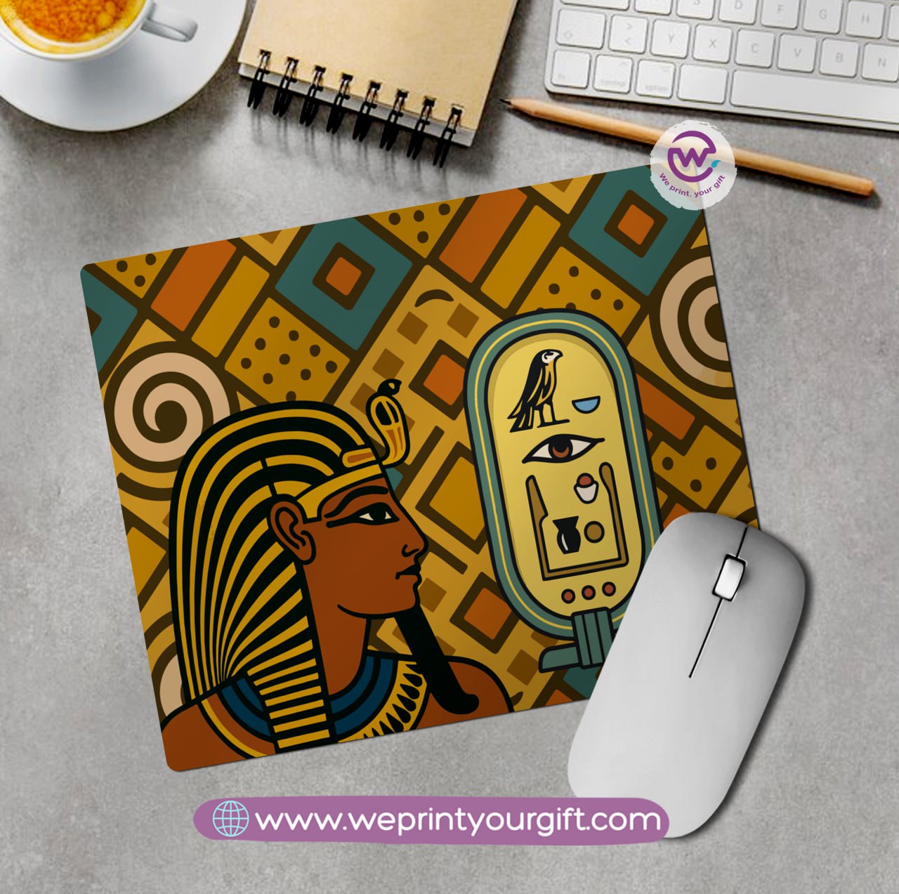 Egyptian Pharaonic Mouse Pad – Ancient Art Reimagined