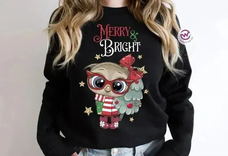 Adult Hoodies - Christmas -Owl - WE PRINT