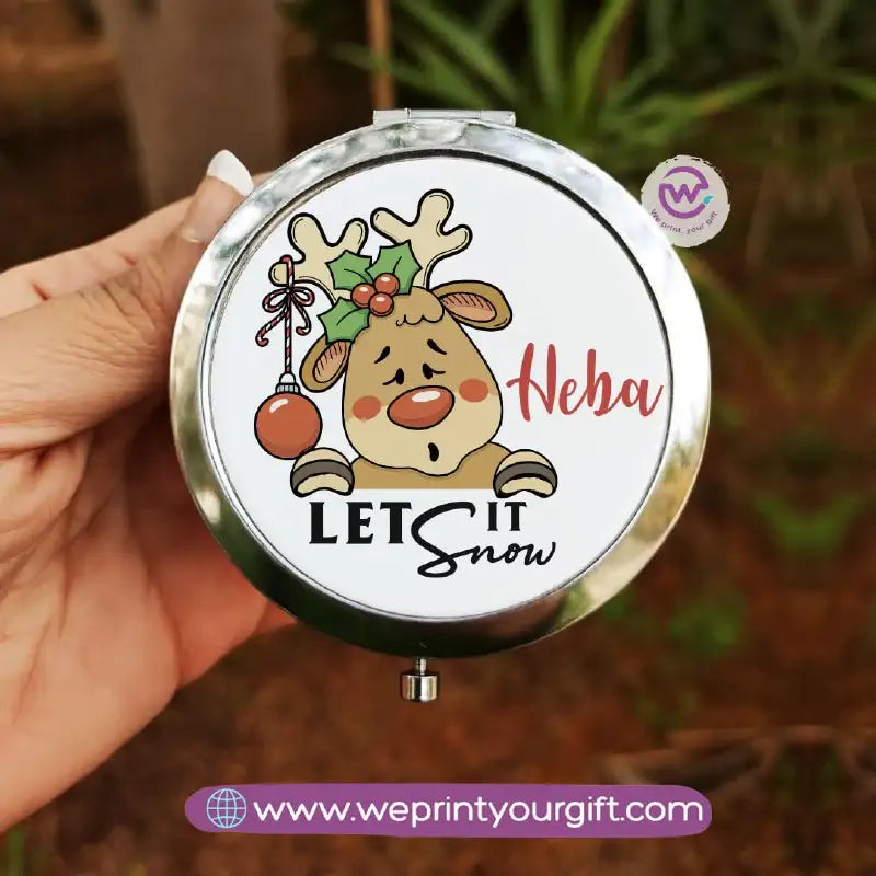 Personalized Compact Makeup Mirror | Christmas - WE PRINT