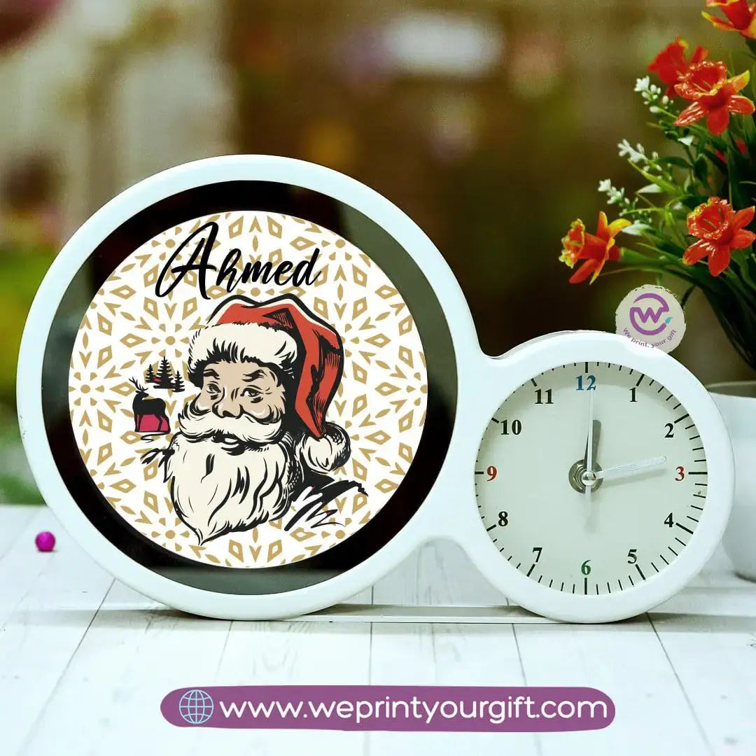 Round Magic Mirror with Clock – Christmas Edition - WE PRINT