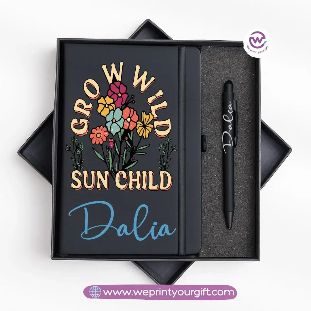 Retro Motivational Personalized Notebook & Metal Pen Gift Box - WE PRINT