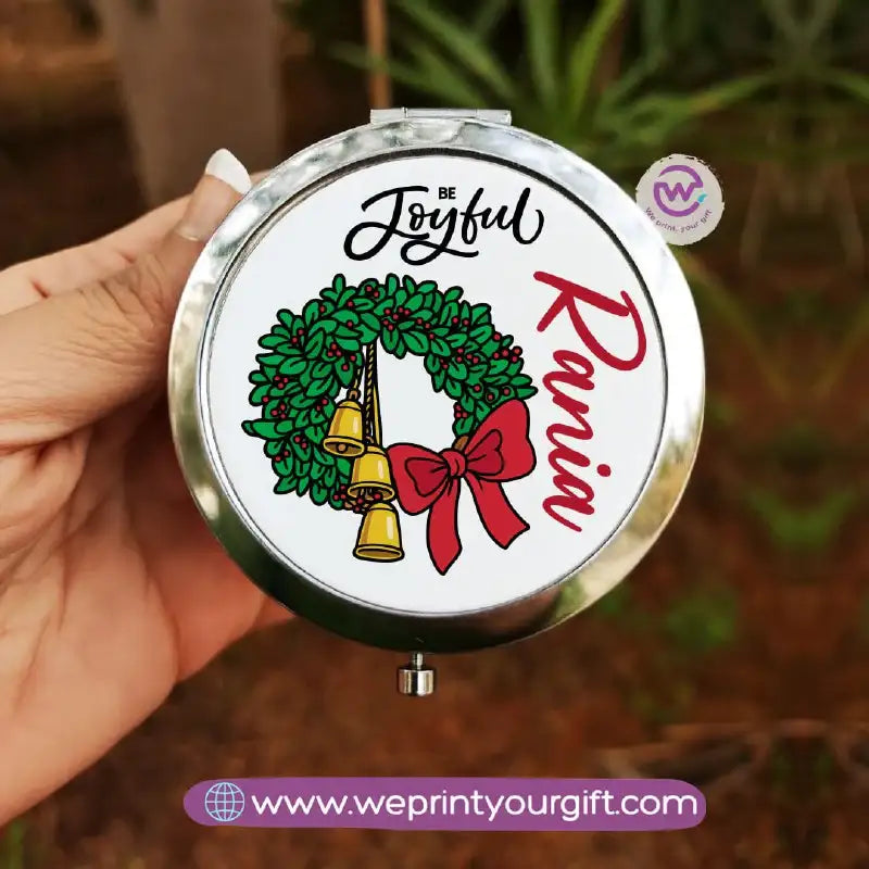 Personalized Compact Makeup Mirror | Christmas - WE PRINT