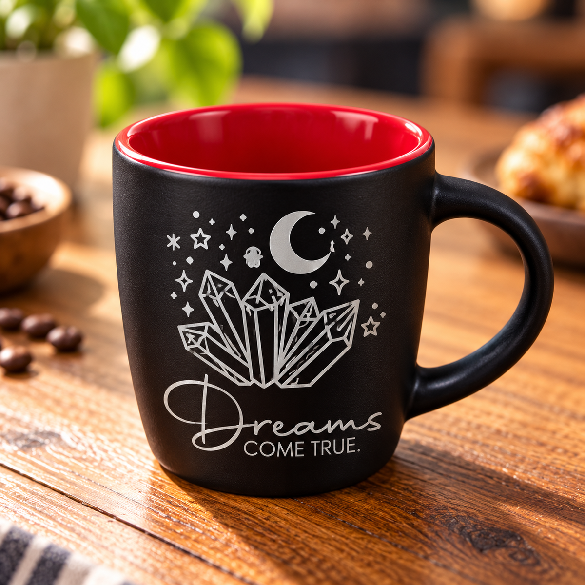 Motivational Engraved Matte Black Espresso Cup
