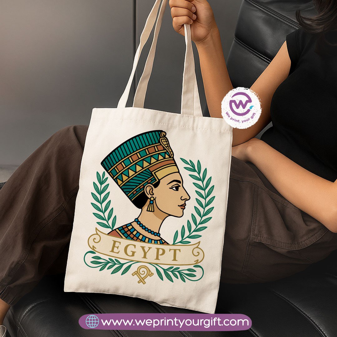 Ancient Egyptian Heritage Canvas Tote Bag – Premium Heavy Fabric