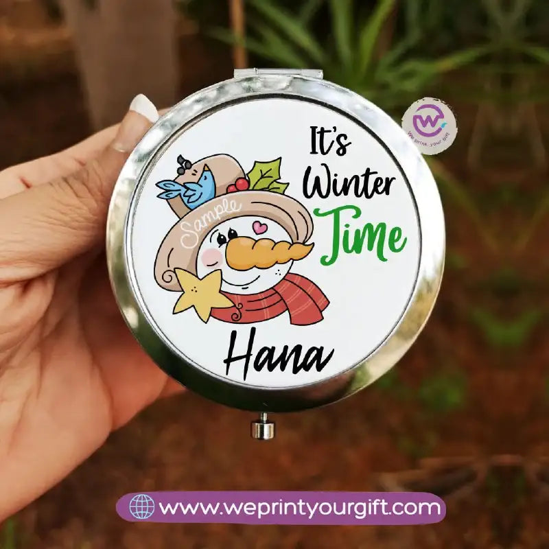 Personalized Compact Makeup Mirror | Christmas - WE PRINT