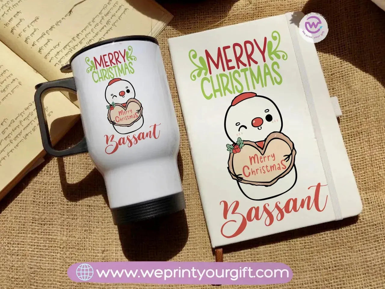 Christmas set (Travel mug +Rubber notebook) - WE PRINT