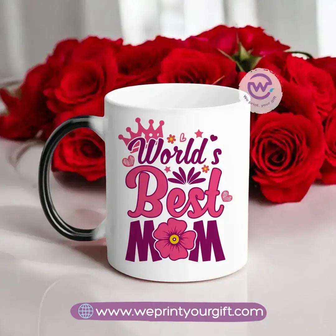 Colored Handle Ceramic Mug- Mom designs - WE PRINT
