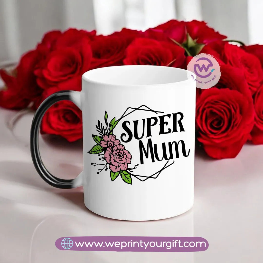 Colored Handle Ceramic Mug- Mom designs - WE PRINT