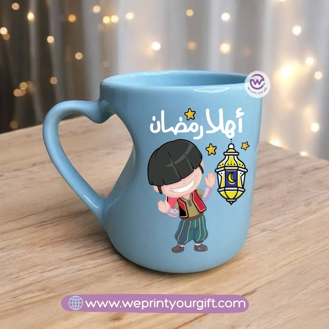 Colored Heart Handle Mug- Ramadan B - WE PRINT