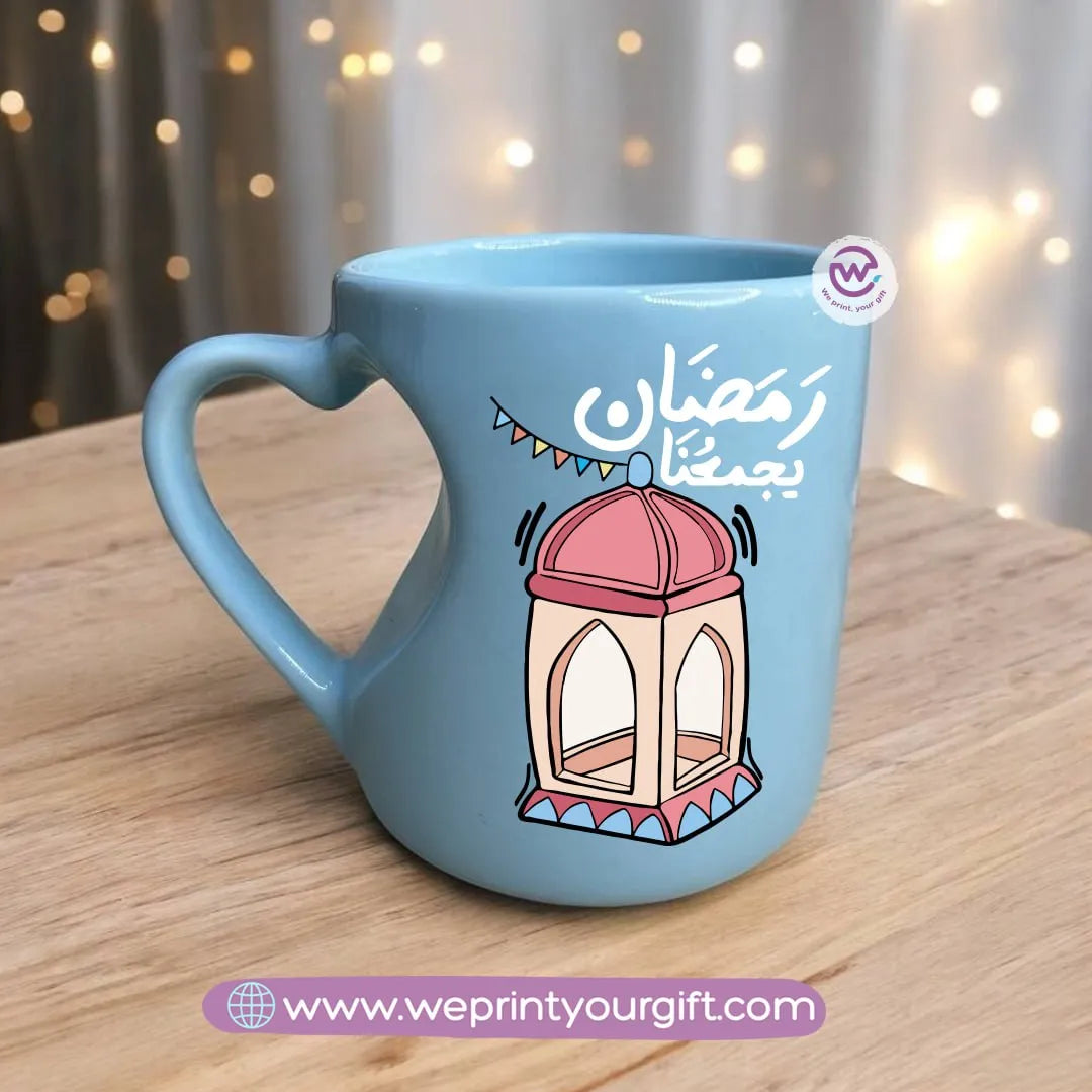 Colored Heart Handle Mug- Ramadan B - WE PRINT
