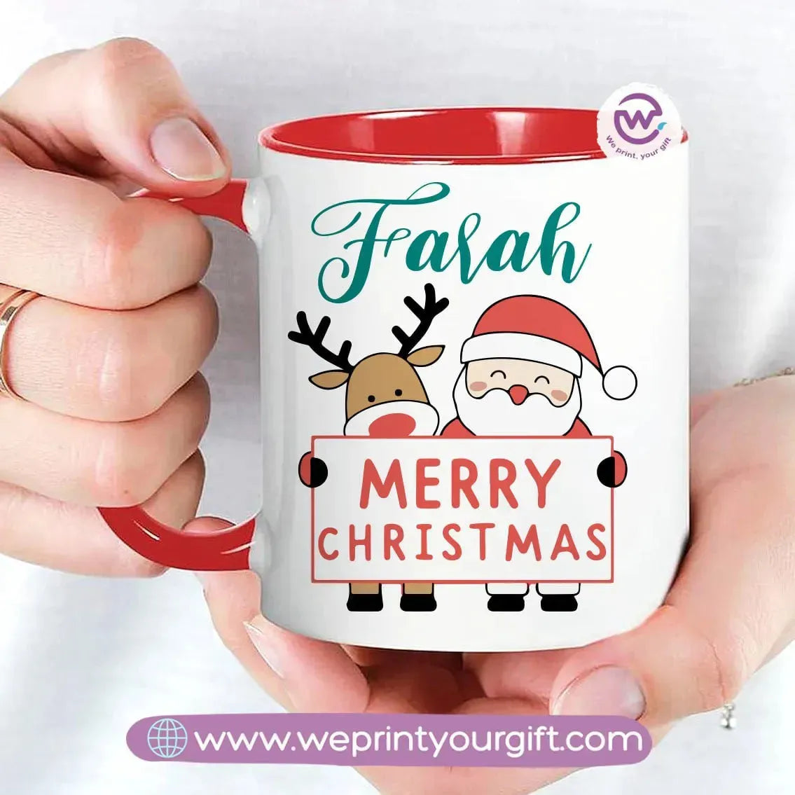 Colored Inside-Handle Mug-Christmas - WE PRINT