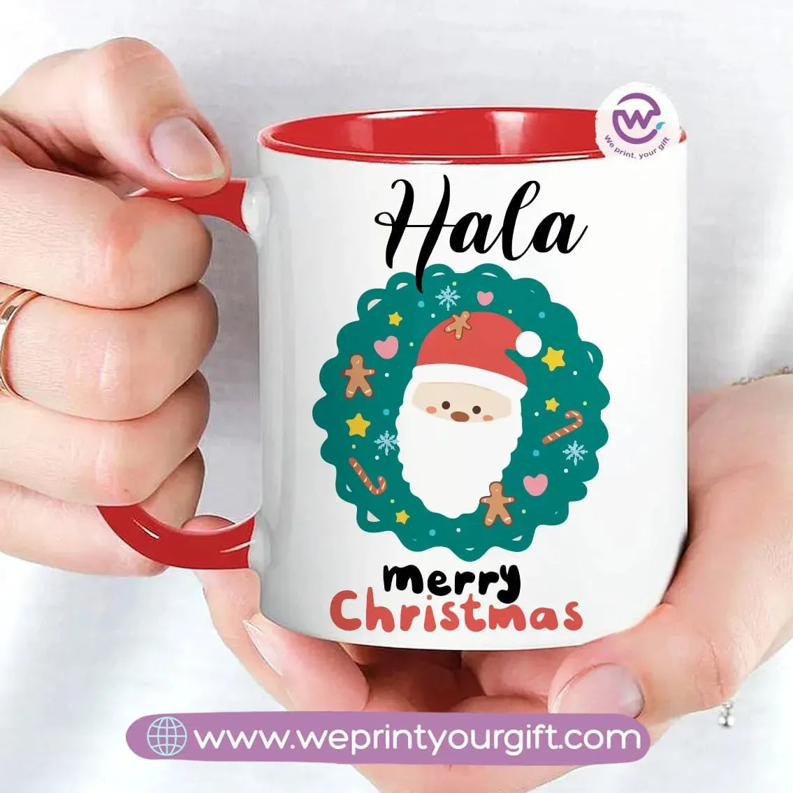Colored Inside-Handle Mug-Christmas - WE PRINT