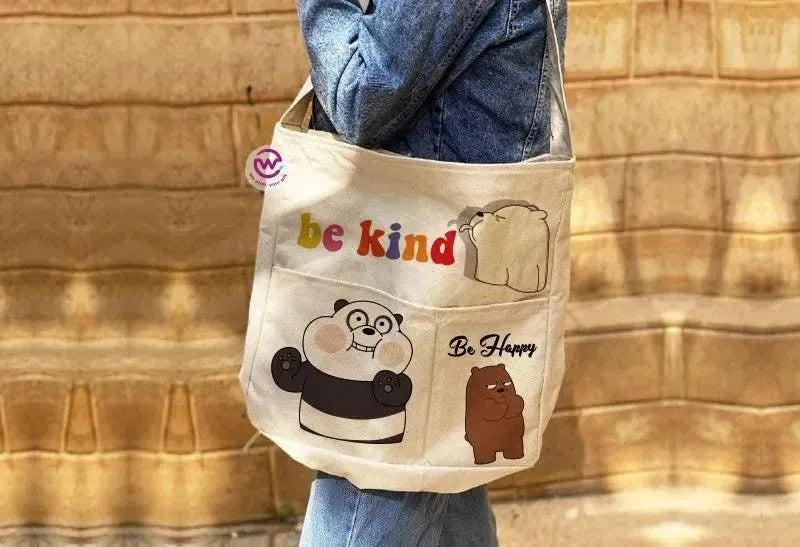 Custom bag- Cross Tote Bag - Three Bears - WE PRINT