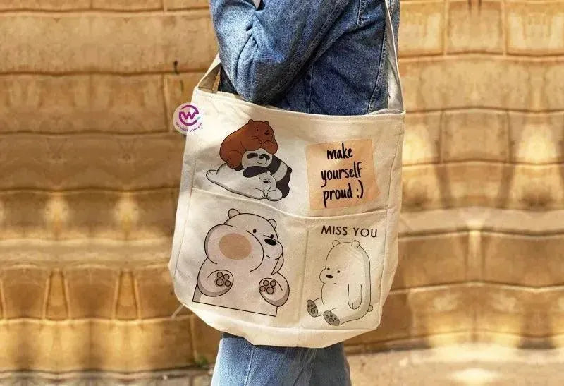 Custom bag- Cross Tote Bag - Three Bears - WE PRINT