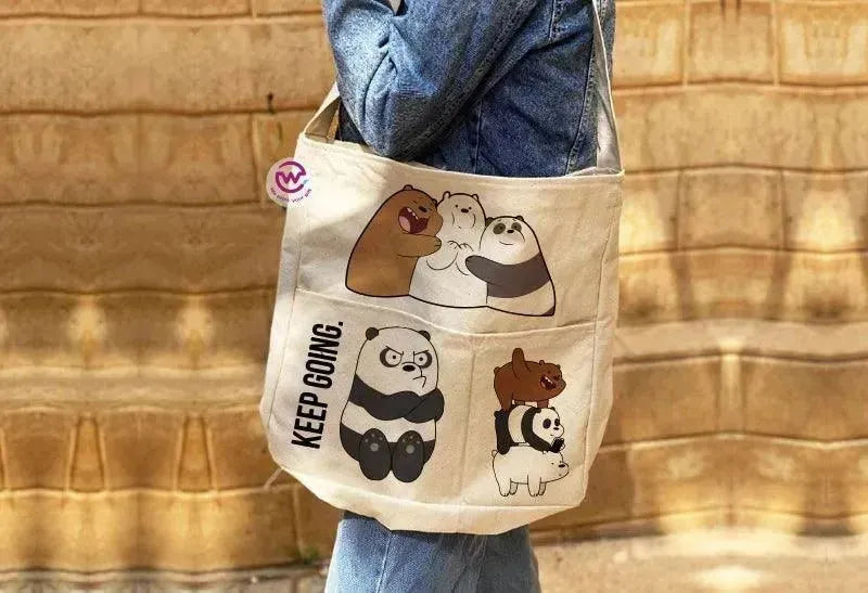 Custom bag- Cross Tote Bag - Three Bears - WE PRINT